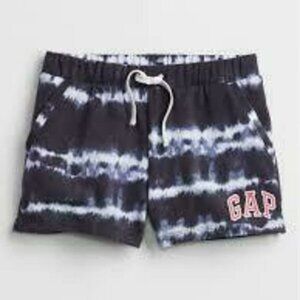 NEW Gap Kids Logo Tie Dyed Navy Pull On Pocket Elastic Waist Gym Sport Short S 7